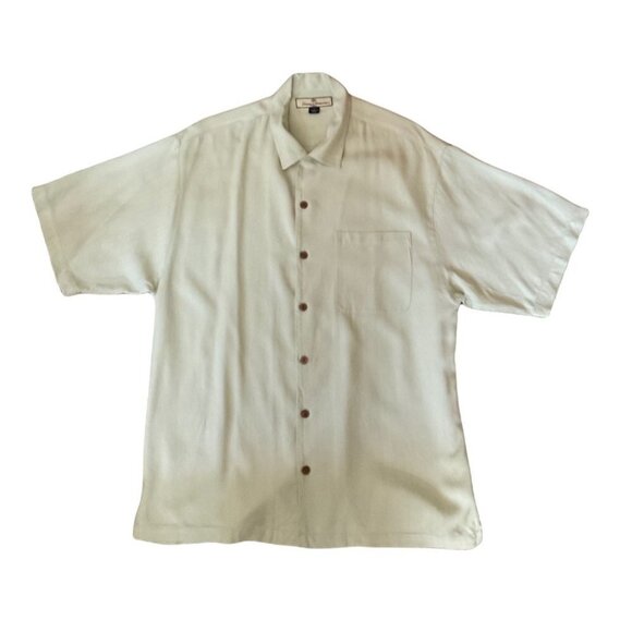 Tommy Bahama short sleeves button up green casual shirt men‎ size Medium - Picture 6 of 8